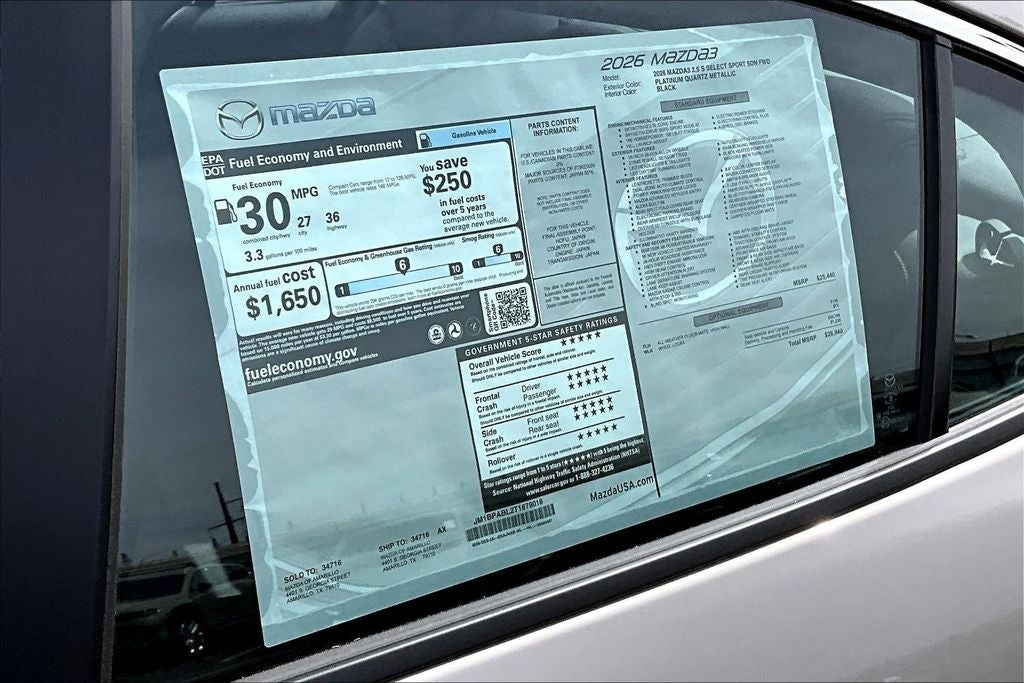 2026 Mazda Mazda3 2.5 S Select Sport