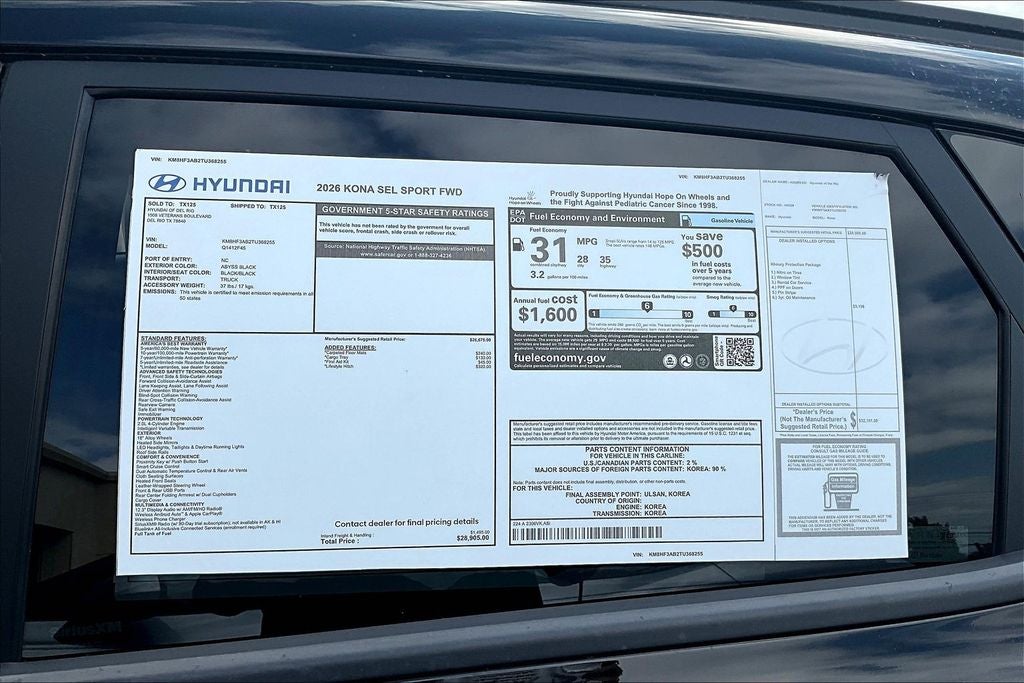 2026 Hyundai Kona SEL Sport