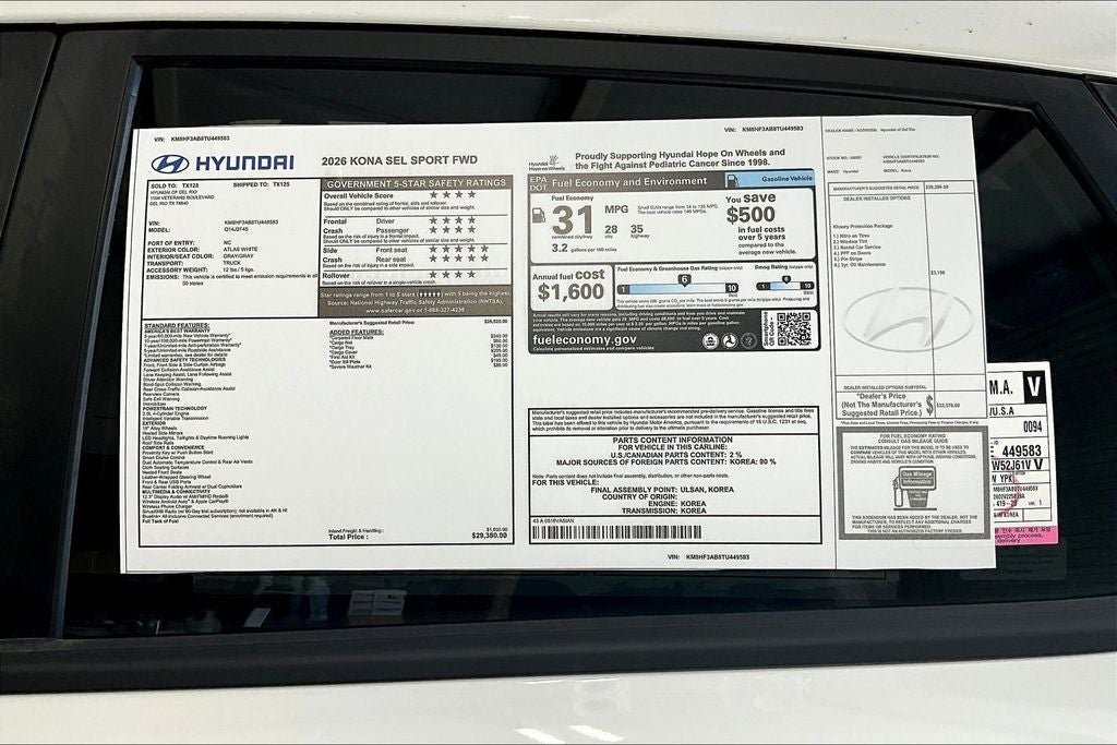 2026 Hyundai Kona SEL Sport
