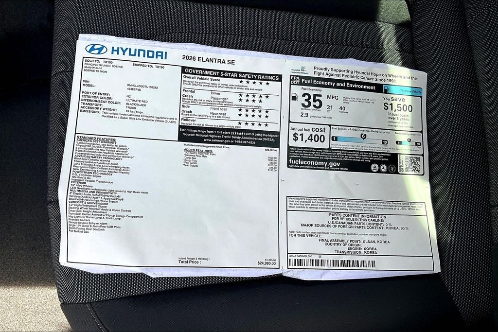 2026 Hyundai Elantra SE