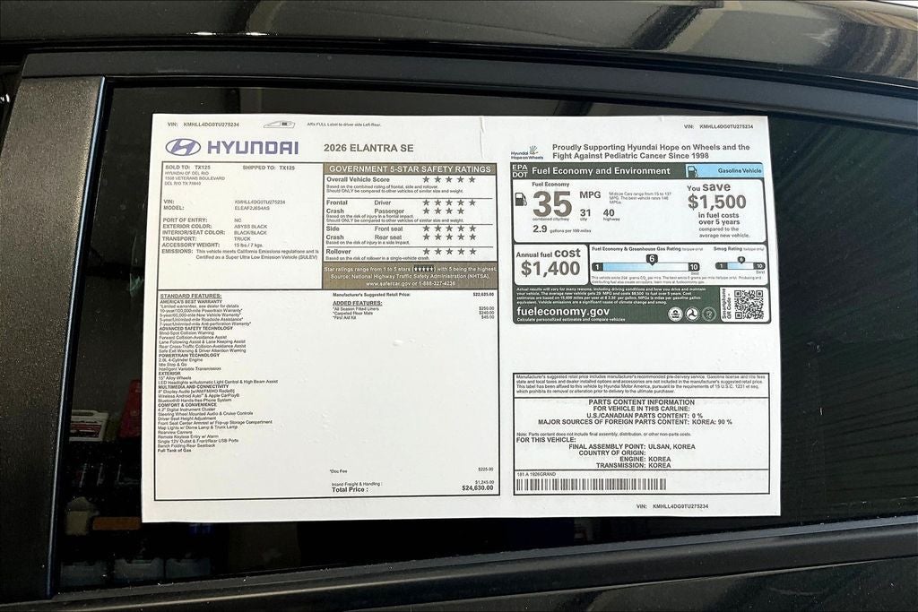 2026 Hyundai Elantra SE