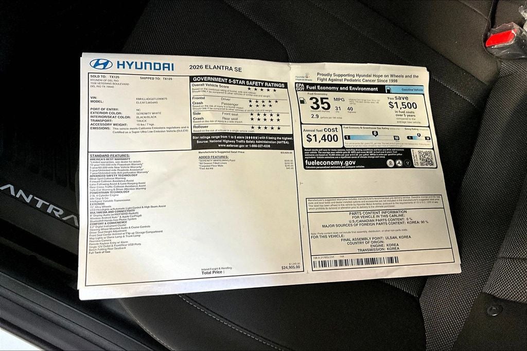 2026 Hyundai Elantra SE