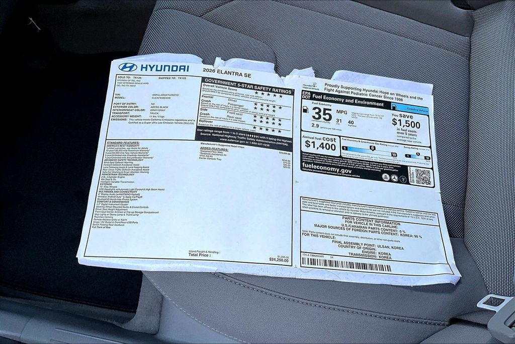 2026 Hyundai Elantra SE