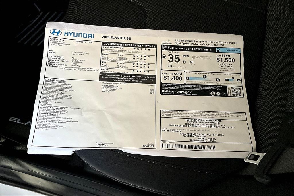 2026 Hyundai Elantra SE