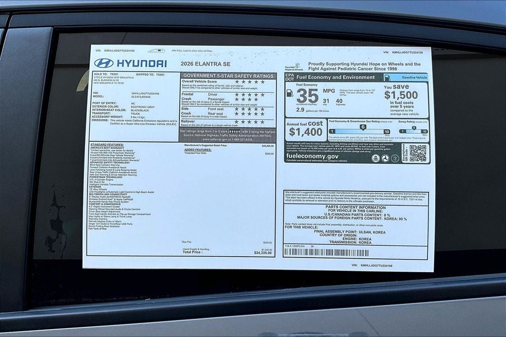 2026 Hyundai Elantra SE
