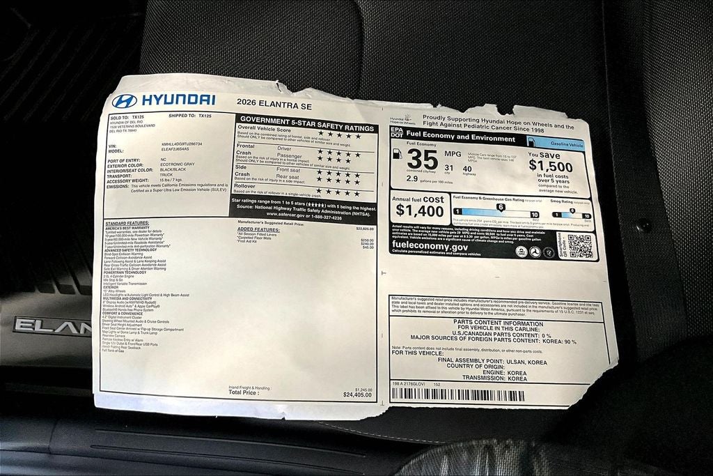2026 Hyundai Elantra SE