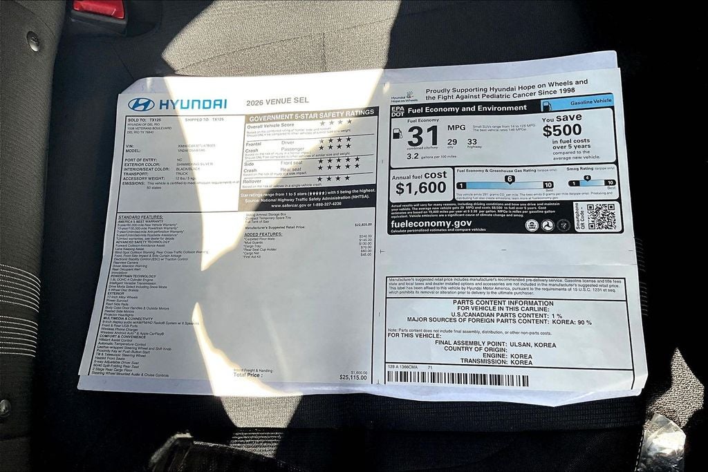2026 Hyundai Venue SEL
