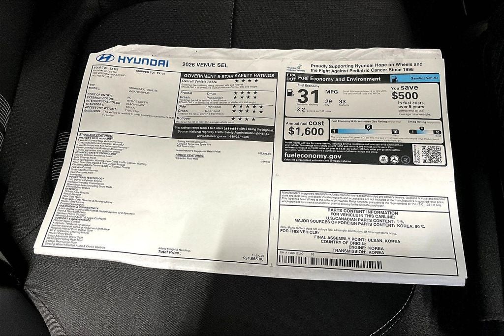 2026 Hyundai Venue SEL