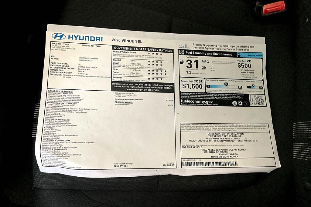 2026 Hyundai Venue SEL