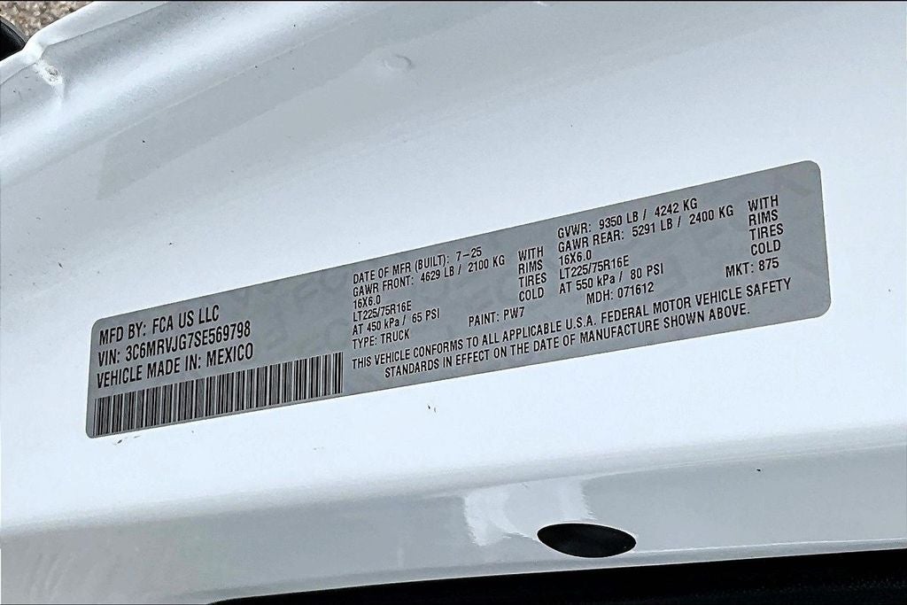 2025 RAM ProMaster 3500 High Roof