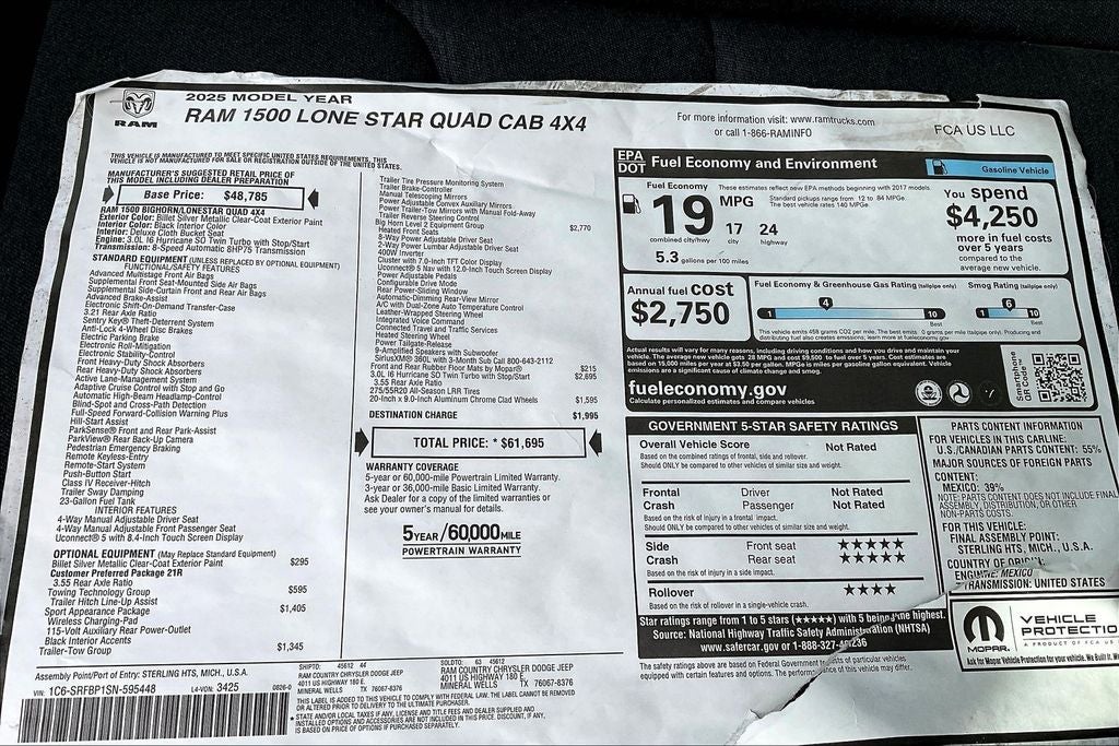 2025 RAM 1500 Big Horn/Lone Star 4WD