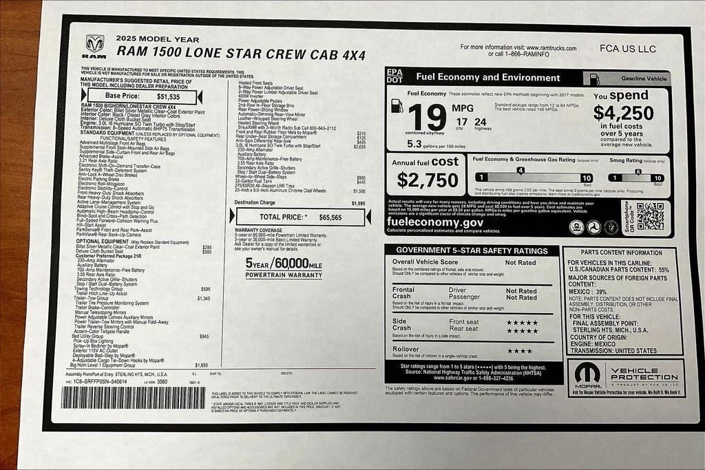 2025 RAM 1500 Big Horn/Lone Star 4WD