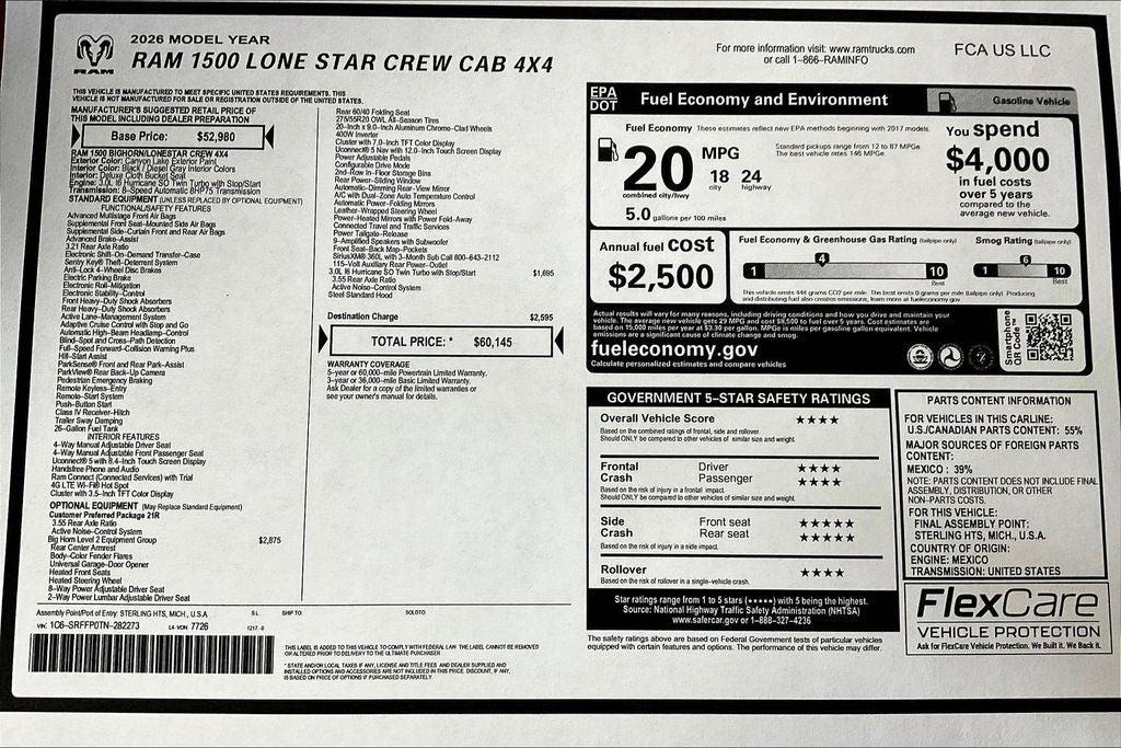 2026 RAM 1500 Big Horn/Lone Star