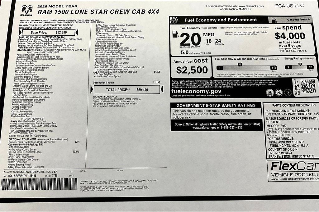 2026 RAM 1500 Big Horn/Lone Star