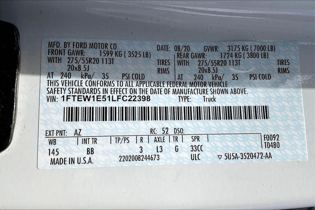 2020 Ford F-150 Platinum