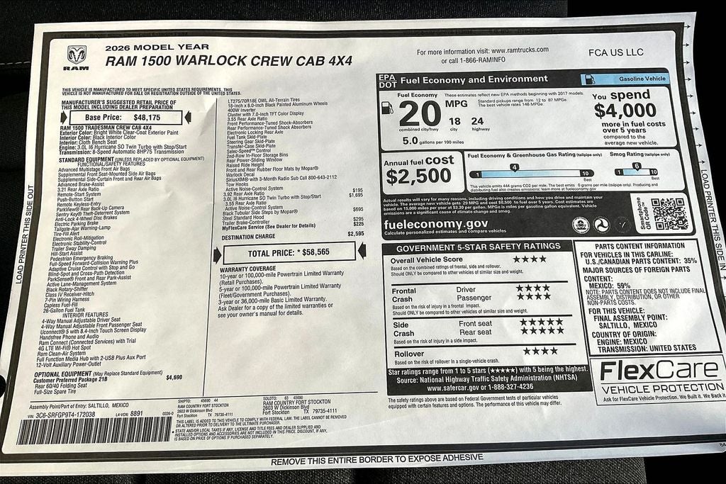 2026 RAM 1500 Warlock