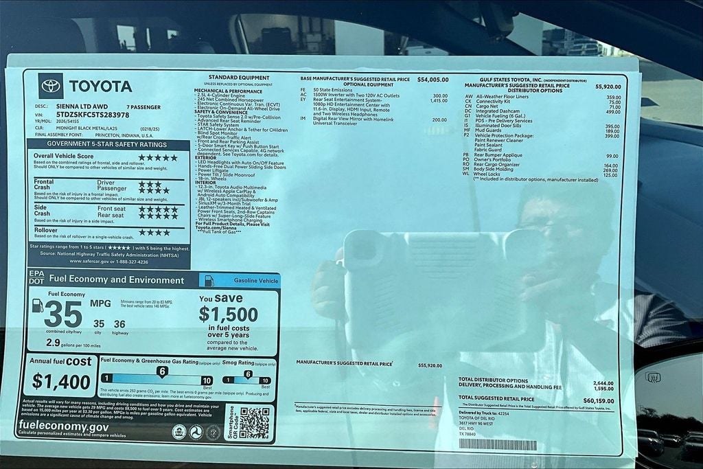 2026 Toyota Sienna Limited 7 Passenger