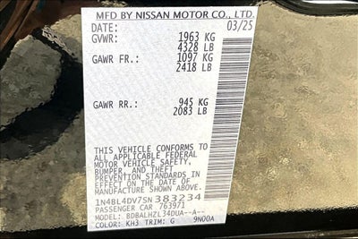 2025 Nissan Altima 2.5 SV
