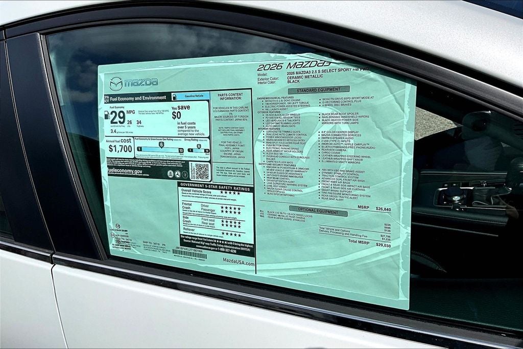 2026 Mazda Mazda3 2.5 S Select Sport