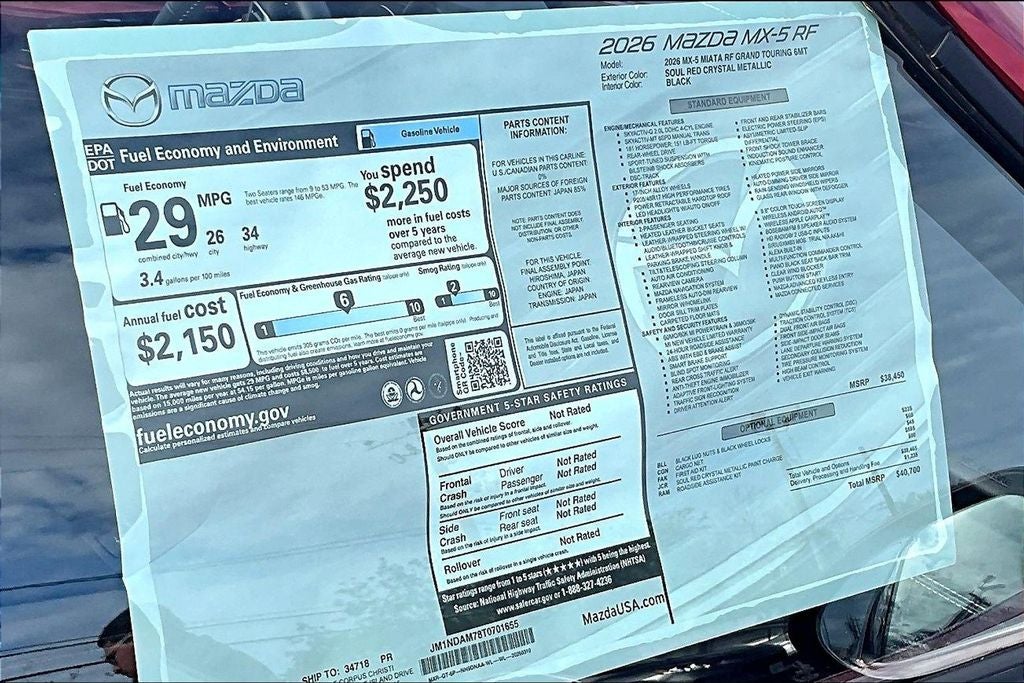 2026 Mazda Mazda MX-5 Miata RF Grand Touring