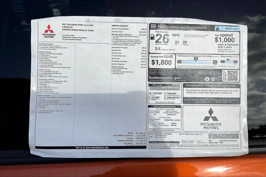 2027 Mitsubishi Outlander Sport 2.0 LE