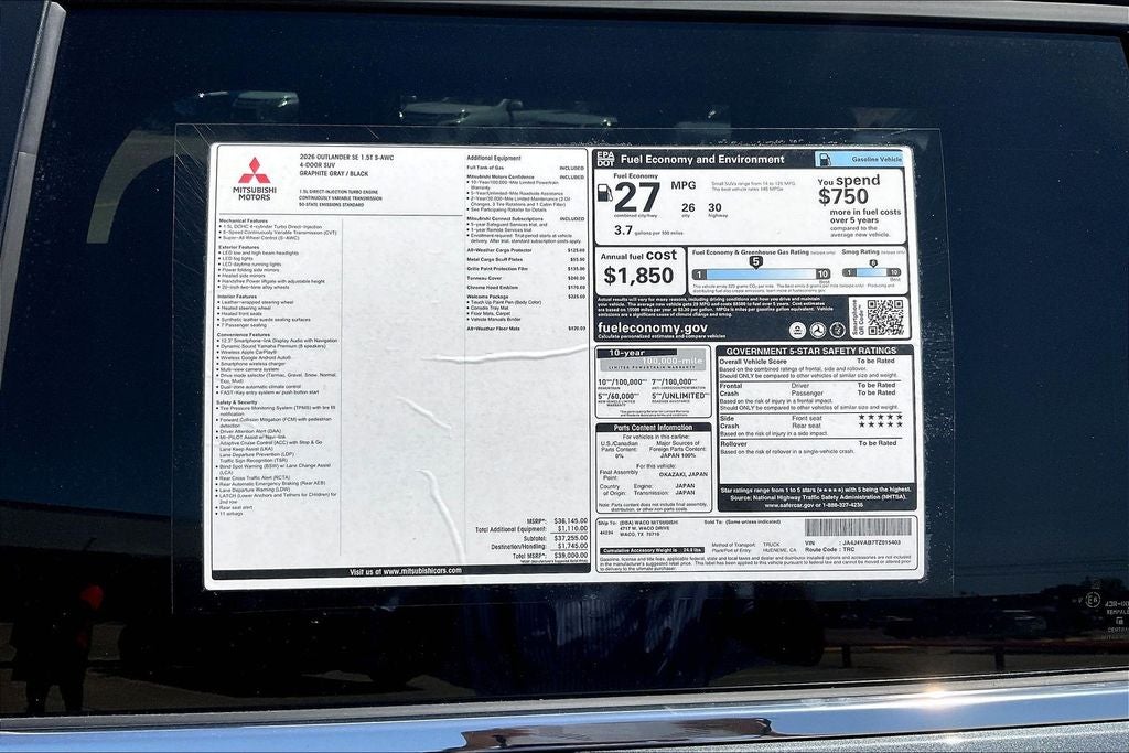 2026 Mitsubishi Outlander SE