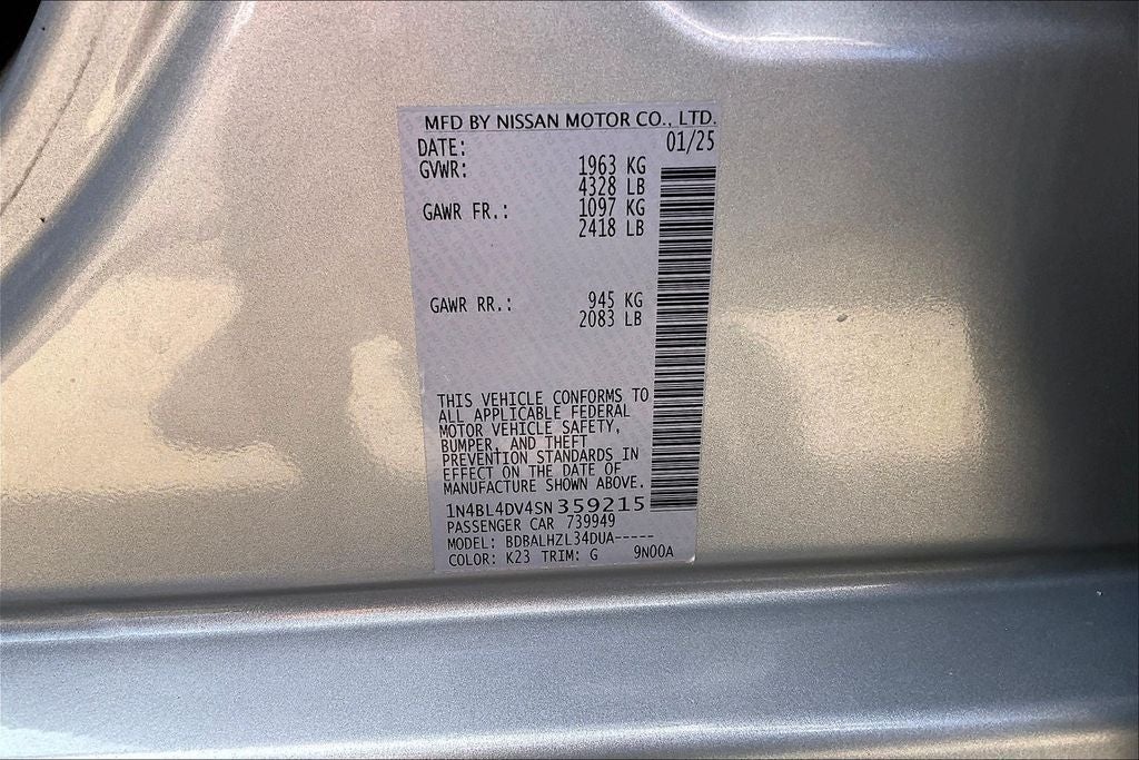 2025 Nissan Altima 2.5 SV