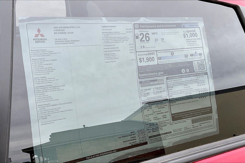 2026 Mitsubishi Outlander Sport 2.0 ES