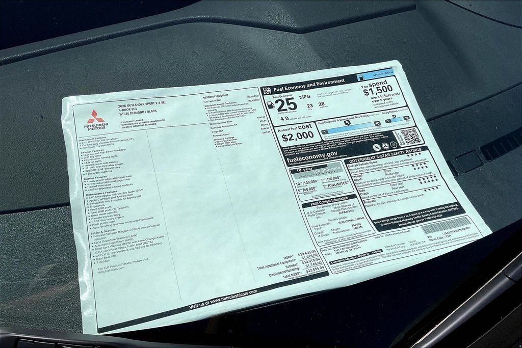 2026 Mitsubishi Outlander Sport SEL