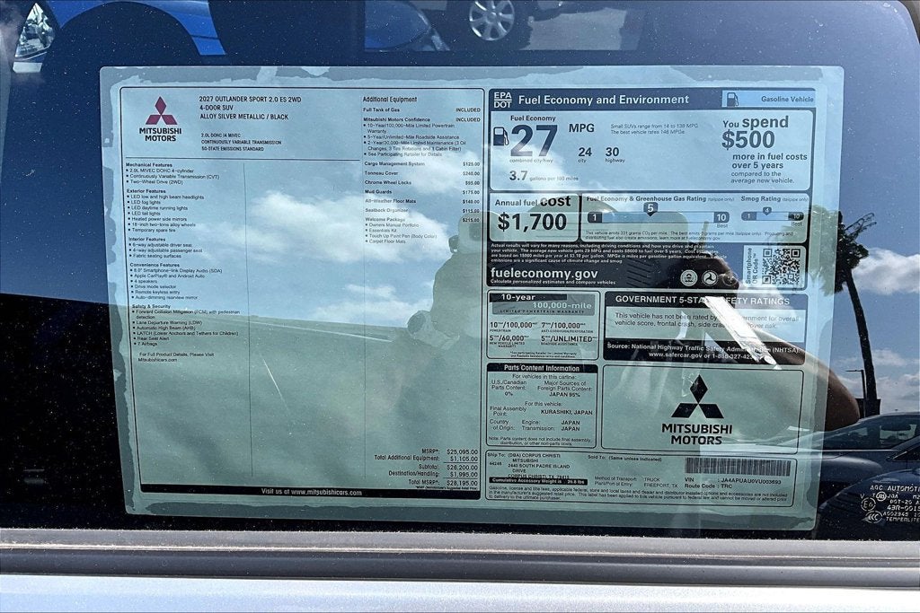 2027 Mitsubishi Outlander Sport 2.0 ES