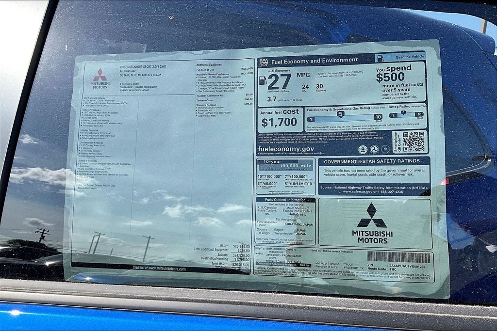 2027 Mitsubishi Outlander Sport 2.0 S