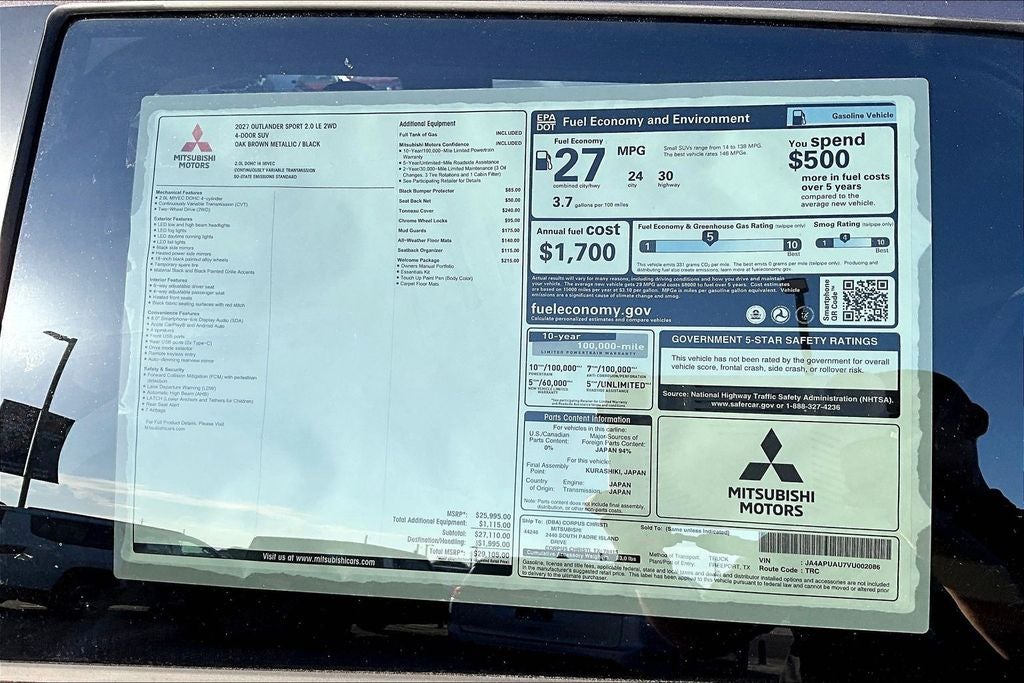 2027 Mitsubishi Outlander Sport 2.0 LE