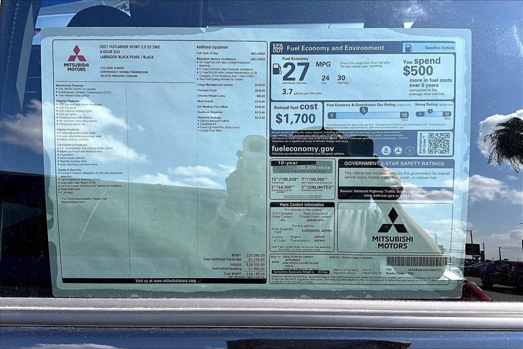 2027 Mitsubishi Outlander Sport 2.0 ES