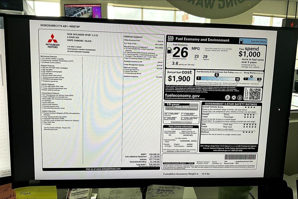 2026 Mitsubishi Outlander Sport 2.0 ES