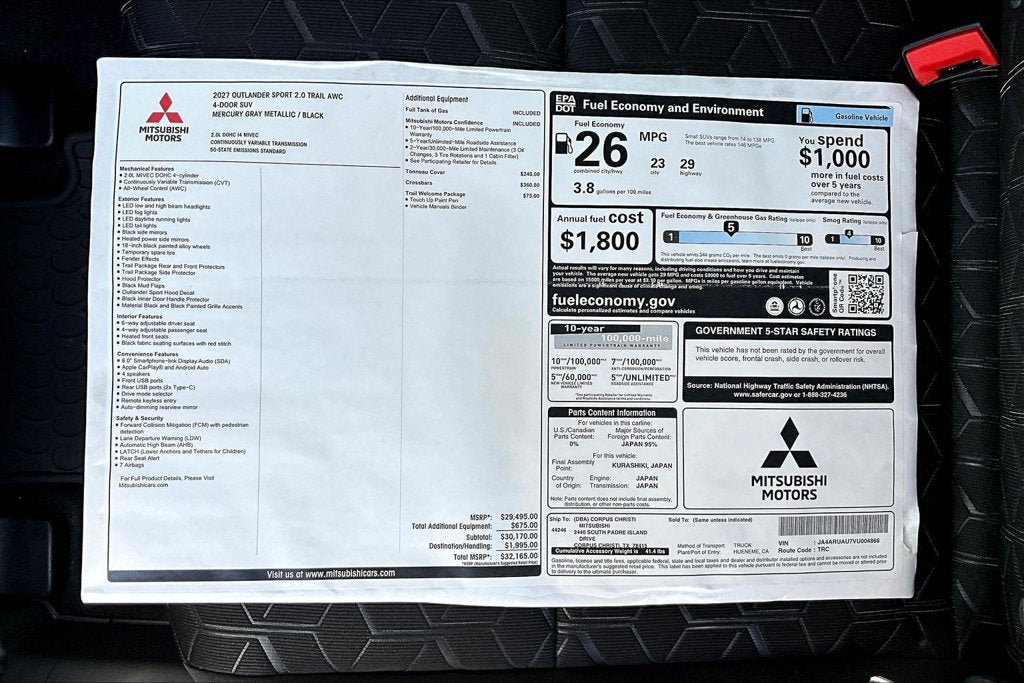2027 Mitsubishi Outlander Sport 2.0 Trail Edition