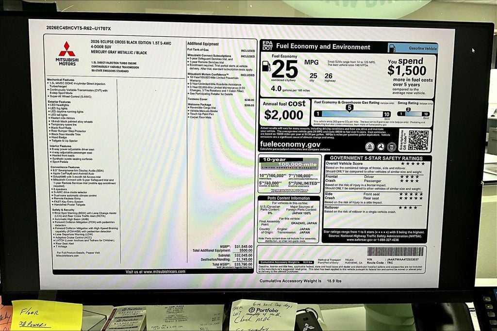 2026 Mitsubishi Eclipse Cross Black Edition