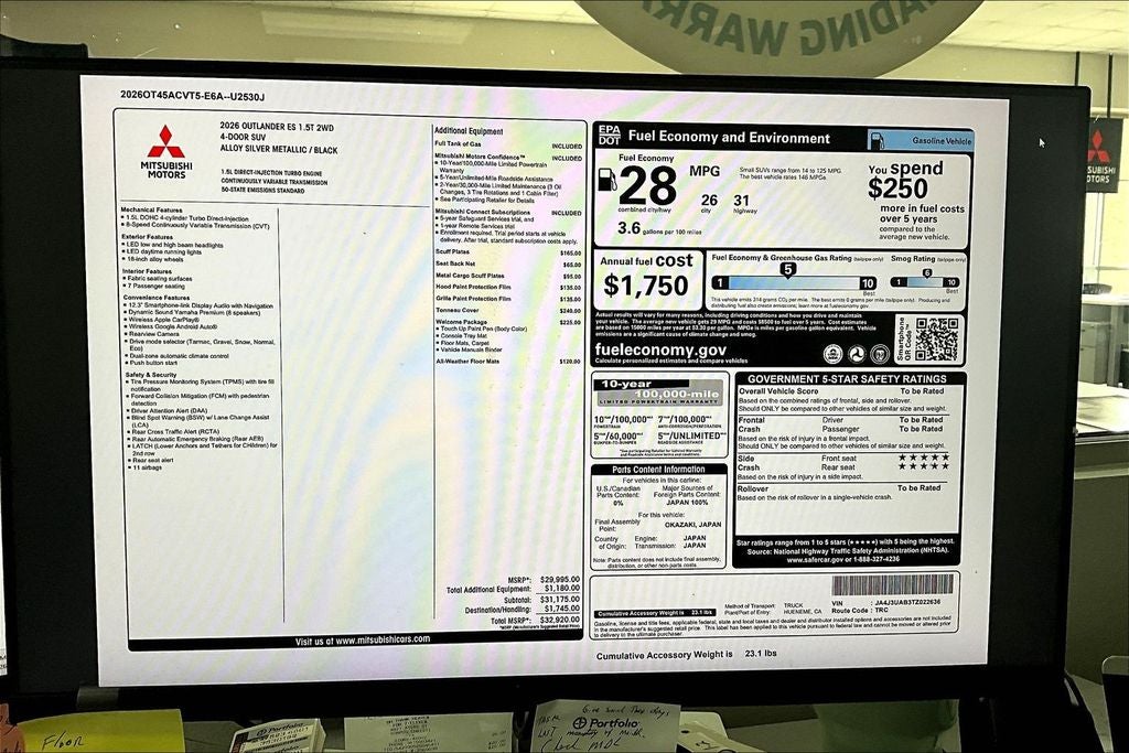 2026 Mitsubishi Outlander ES